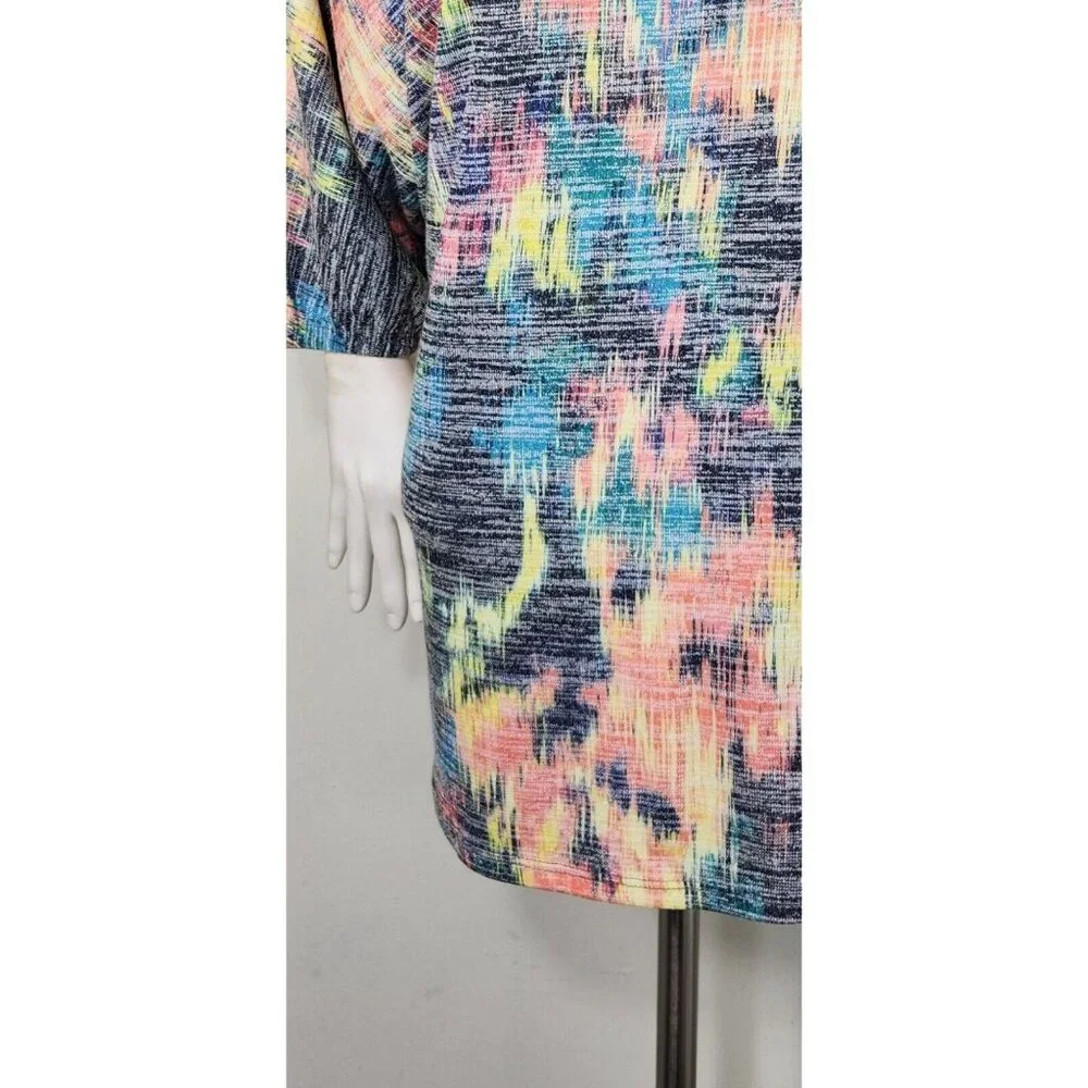 Westbound Women's Multi Color Short Sleeve Blouse Top Plus Blur Ikat Size 3X NWT - Picture 4 of 11
